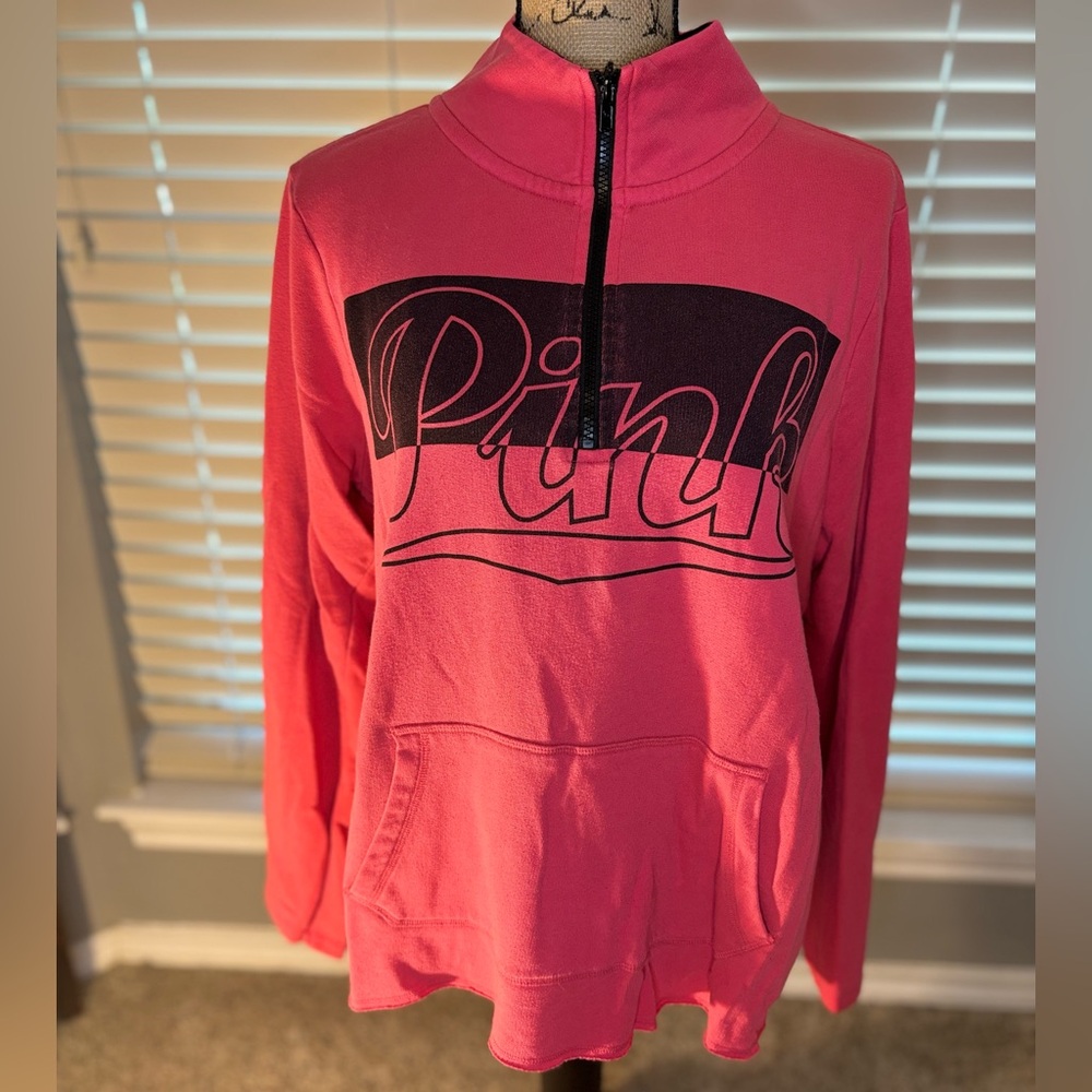 Pink Victoria’s Secret ~ Pink 3/4 Zip Up Sweatshirt
